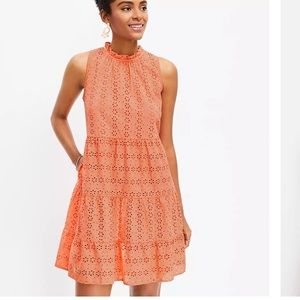 Loft Eyelet Tiered Dress